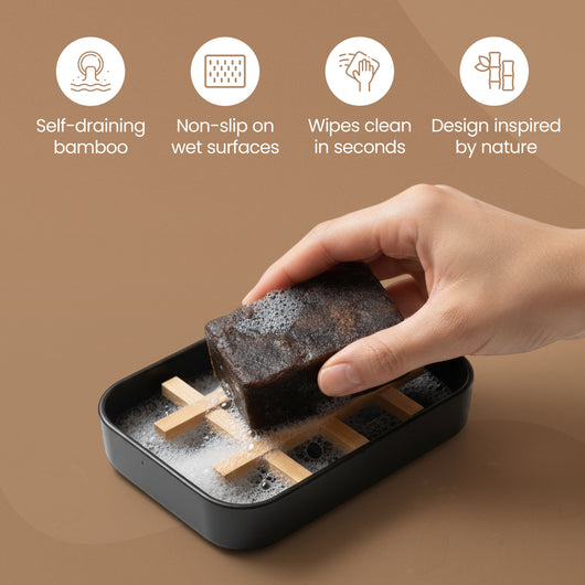 Eco-friendly Bamboo Self-Draining Soap Dish